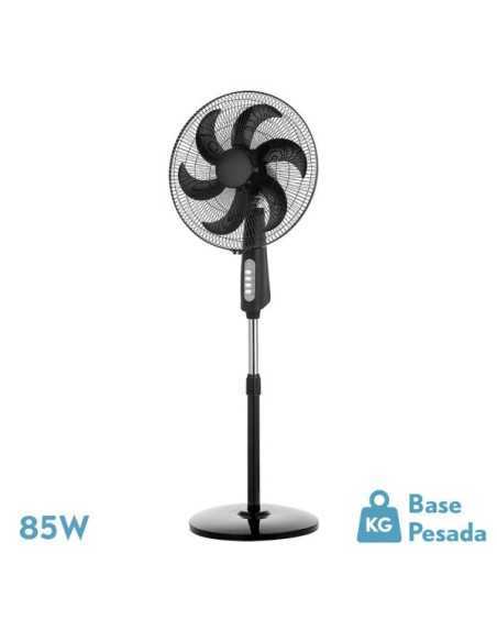 Ventilador de Pie GRANIZO Negro 3 VEL.85W 6ASPAS