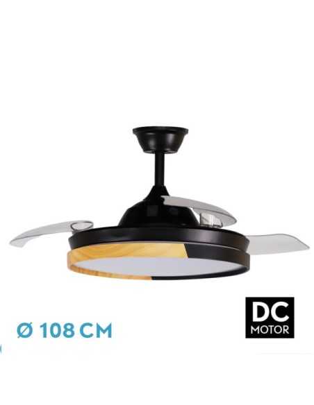 Ventilador DC EMPERADOR 72W Negro/Haya 3ASPAS