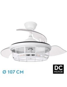 Ventilador DC TORNADO Blanco 5XE27 107D 3ASPAS