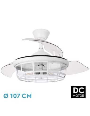 Ventilador DC TORNADO Blanco 5XE27 107D 3ASPAS