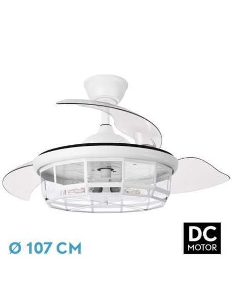 Ventilador DC TORNADO Blanco 5XE27 107D 3ASPAS