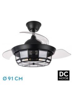 Ventilador DC TORNADO Negro 3XE27 91D 3ASPAS