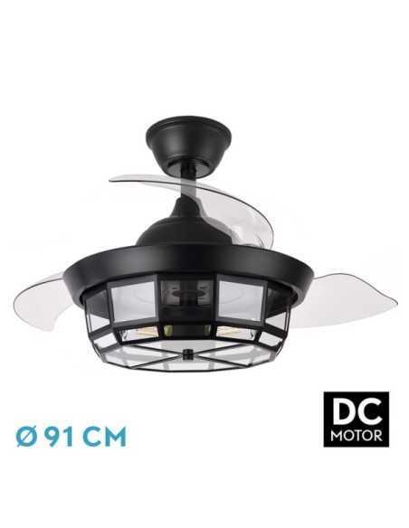 Ventilador DC TORNADO Negro 3XE27 91D 3ASPAS