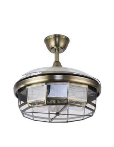 Ventilador DC TORNADO CUERO 5XE27 107D 3ASPAS