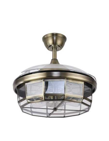 Ventilador DC TORNADO CUERO 5XE27 107D 3ASPAS