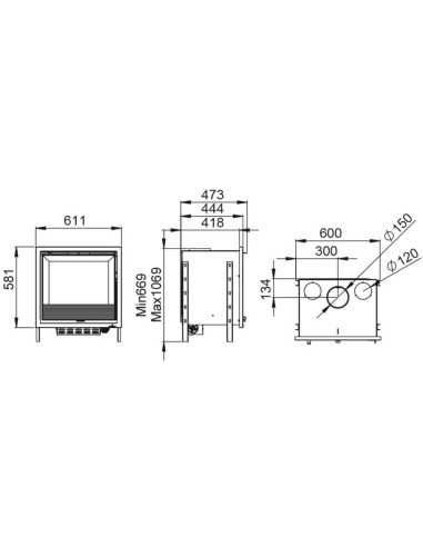 Estufa De Leña Insertable BRONPI Paris-visio | Hogar Cahersa