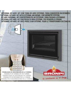 Estufa De Leña Insertable BRONPI Paris-visio | Hogar Cahersa